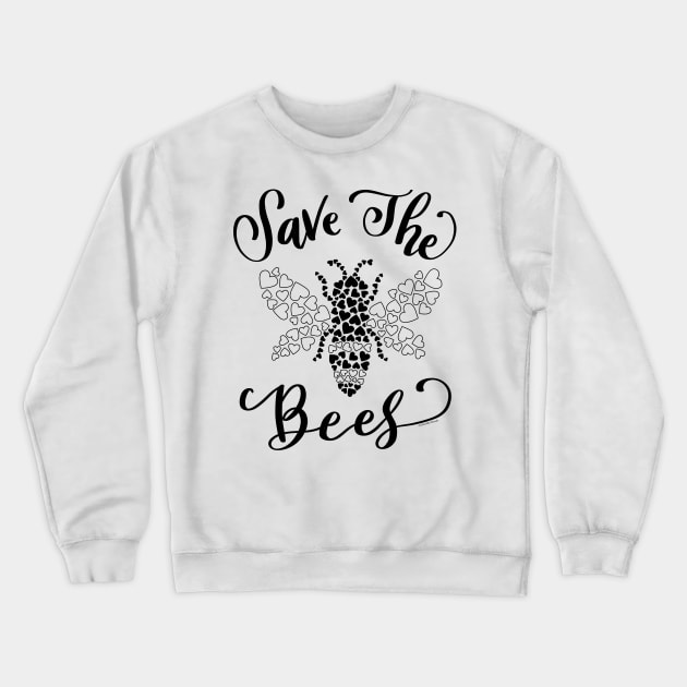 Save the Bees Love Planet Earth Protect Nature Crewneck Sweatshirt by DoubleBrush